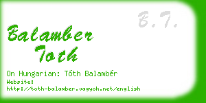 balamber toth business card