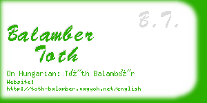 balamber toth business card
